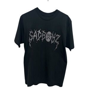 Sad Boyz Rhinestone Graphic Tee Black Streetwear Y2K Emo Grunge